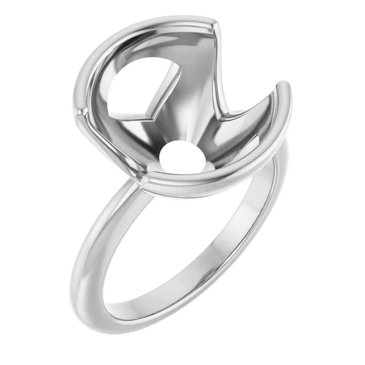 Half-Bezel Engagement Ring