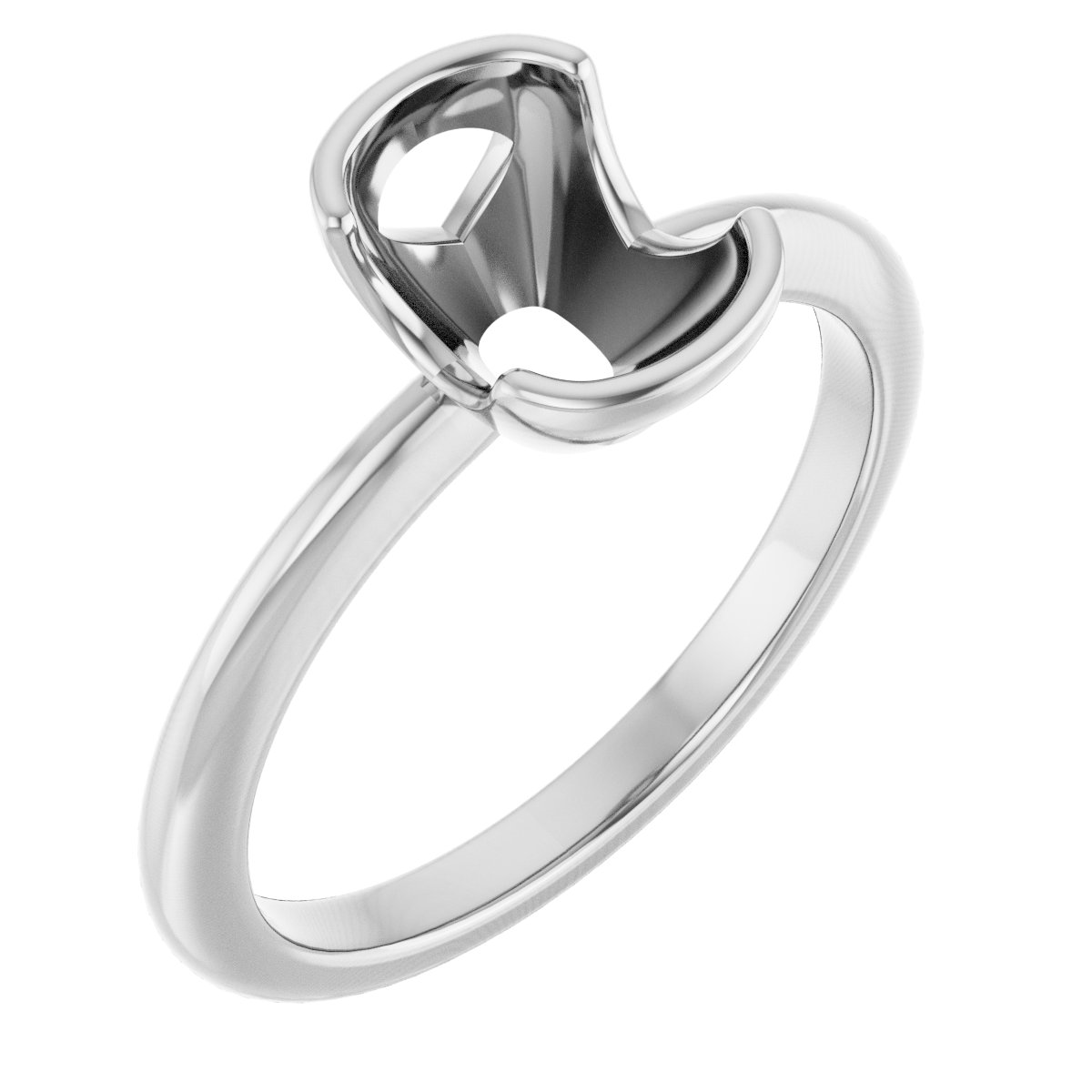 Half-Bezel Engagement Ring