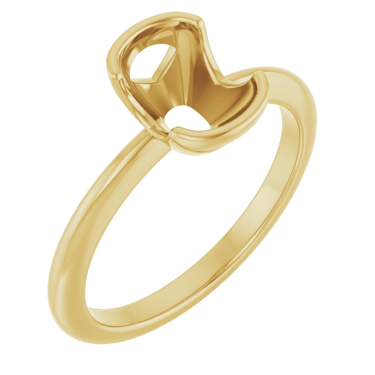 Half-Bezel Engagement Ring