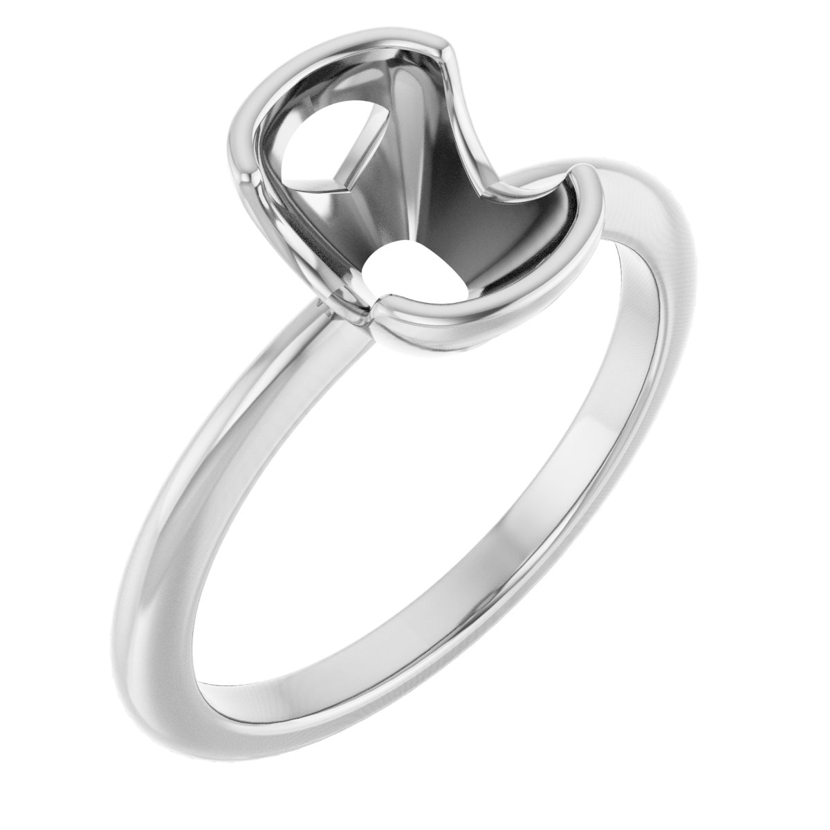Half-Bezel Engagement Ring