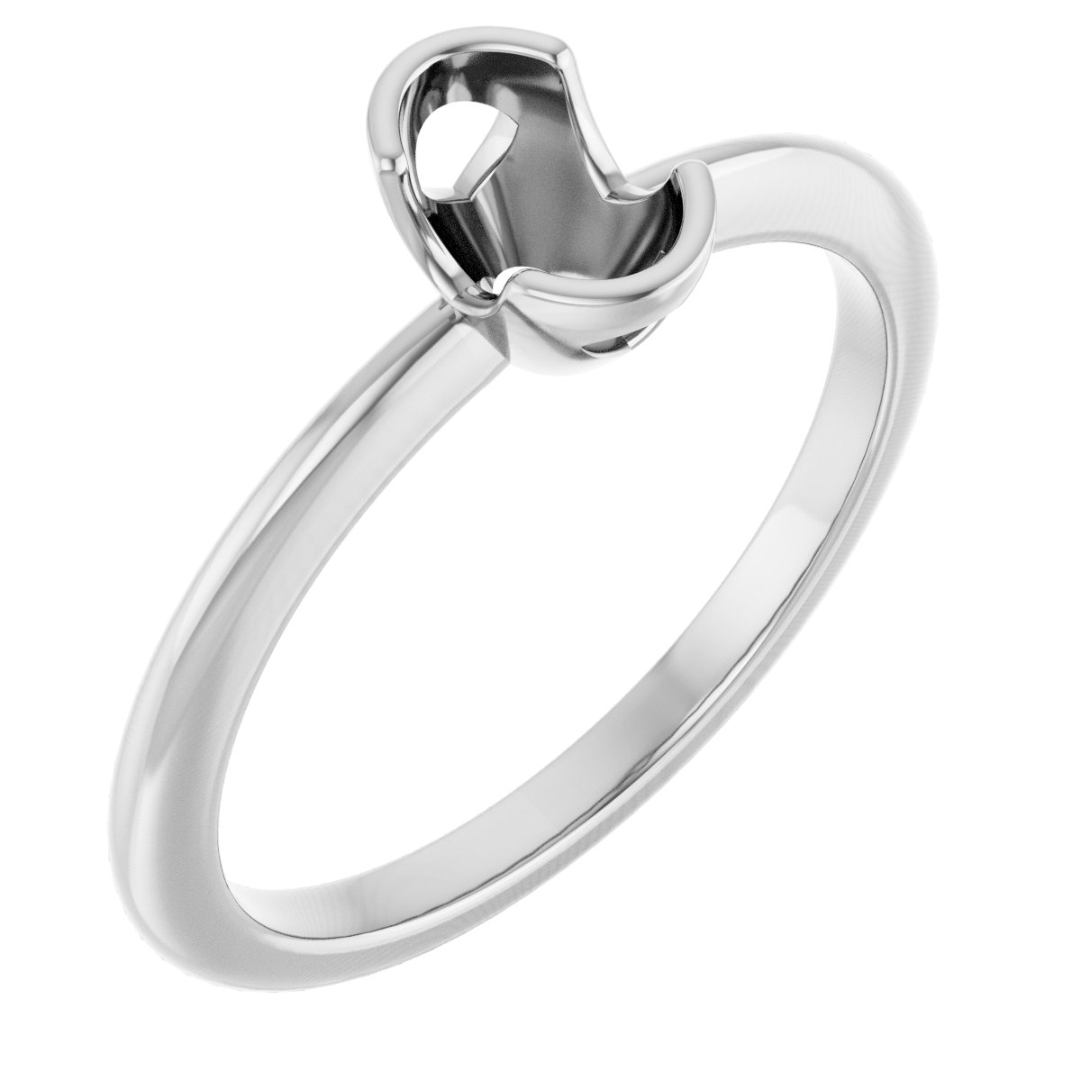 Half-Bezel Engagement Ring