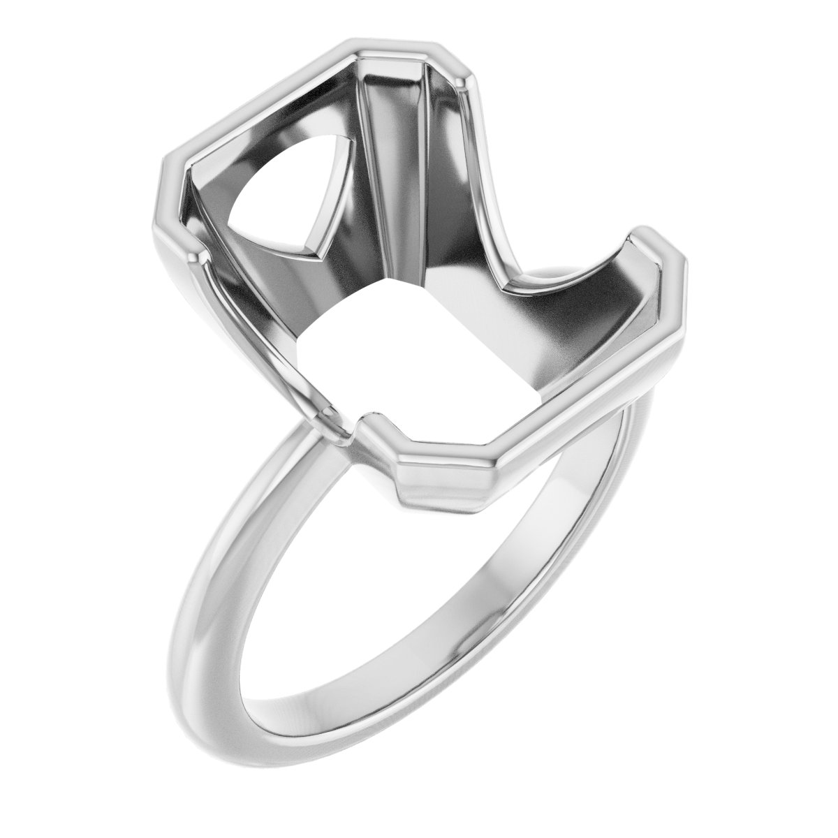 Half-Bezel Engagement Ring