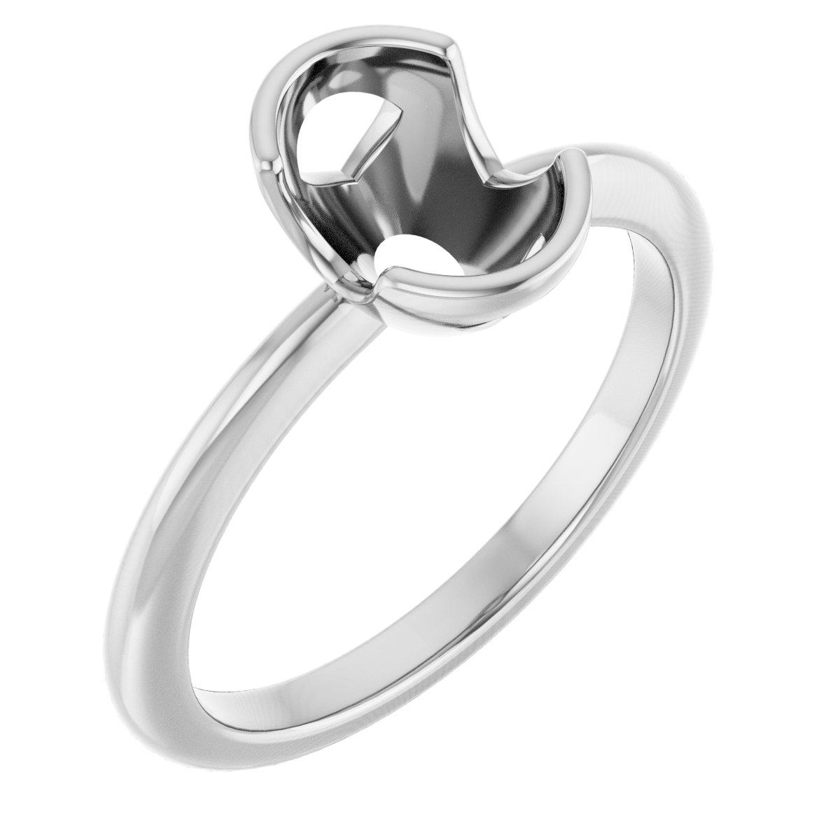 Half-Bezel Engagement Ring