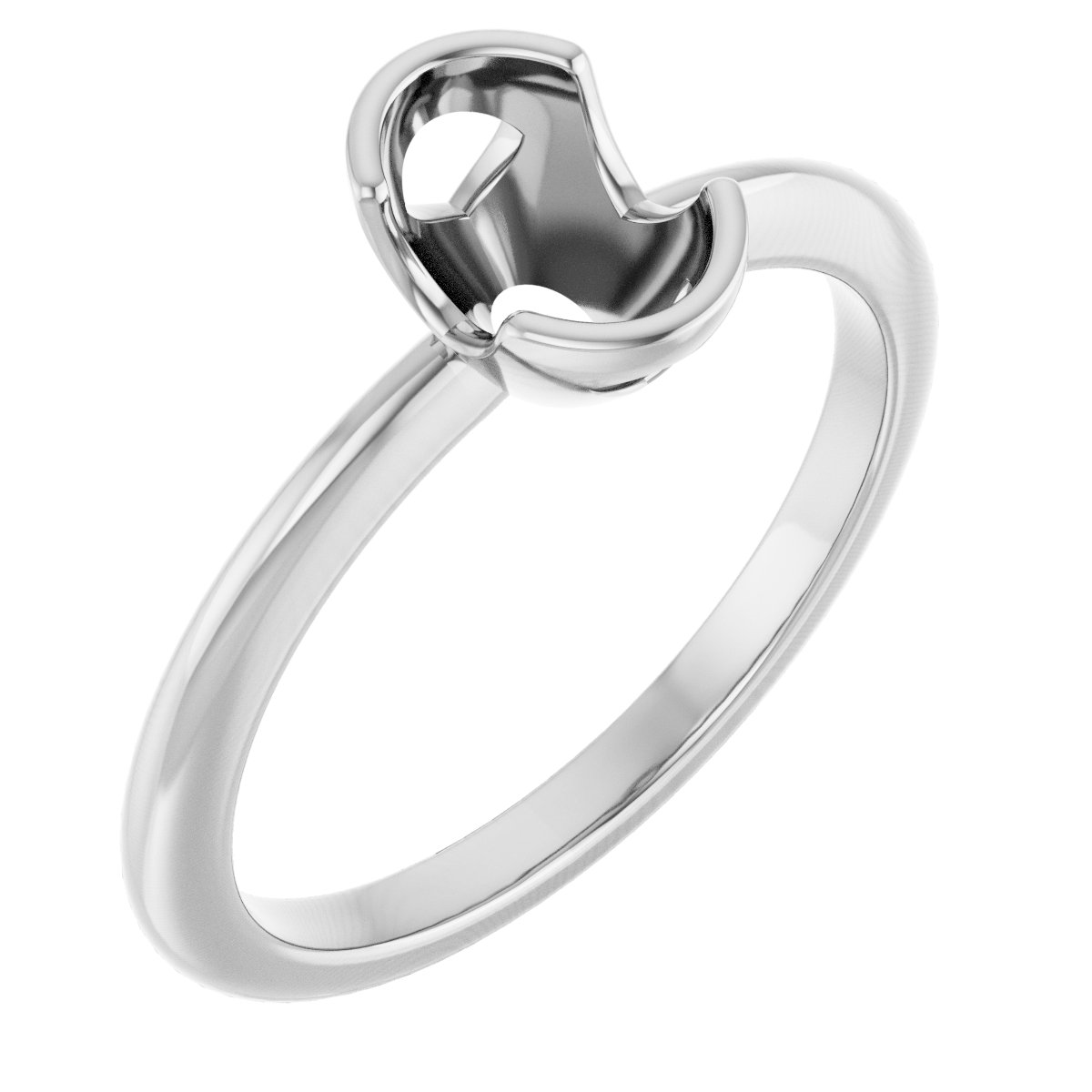 Half-Bezel Engagement Ring