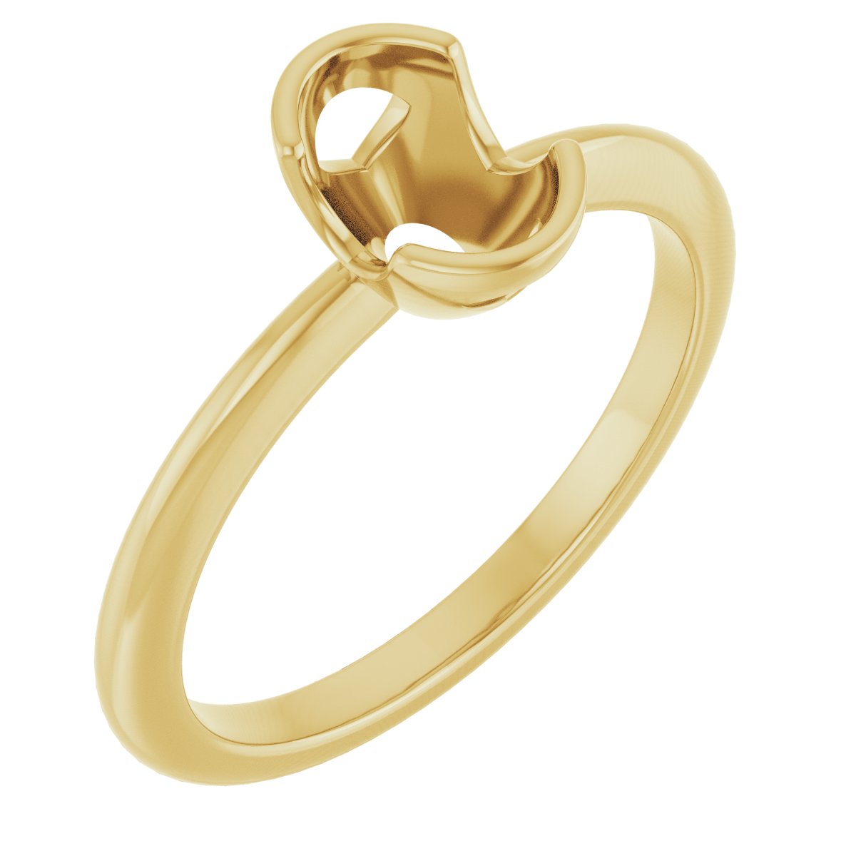 Half-Bezel Engagement Ring