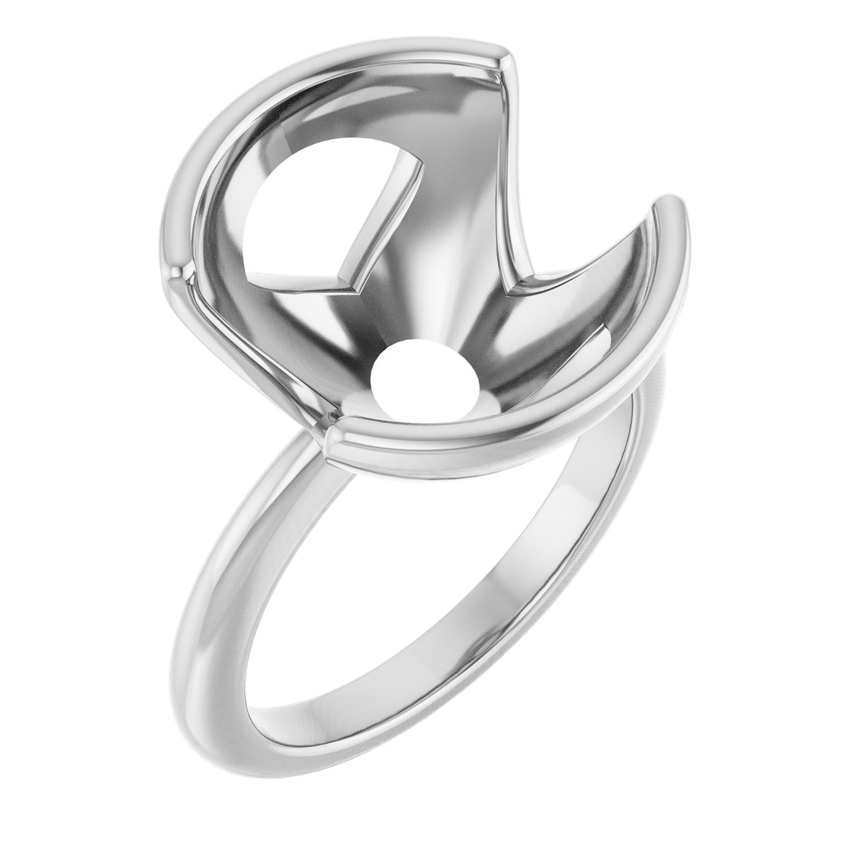 Half-Bezel Engagement Ring