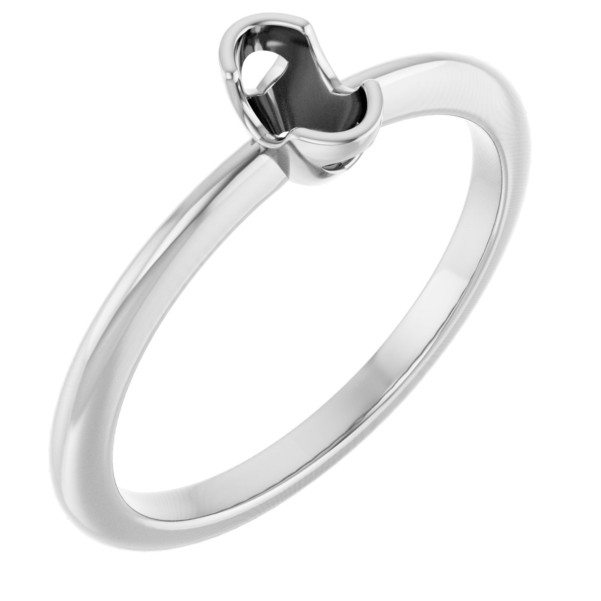 Half-Bezel Engagement Ring