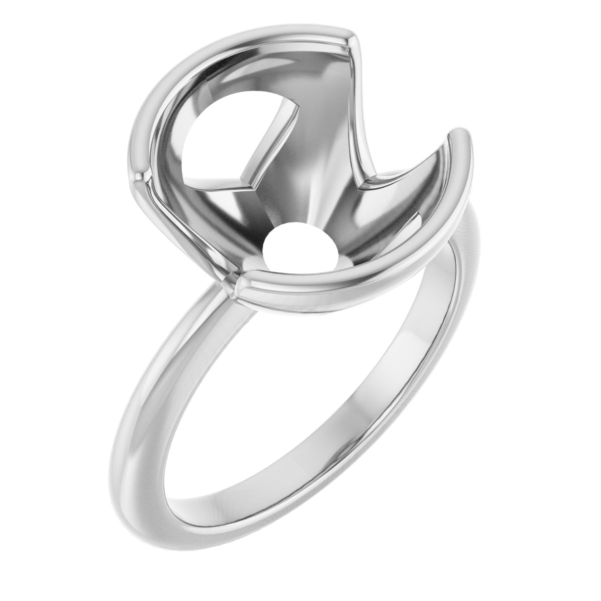 Half-Bezel Engagement Ring