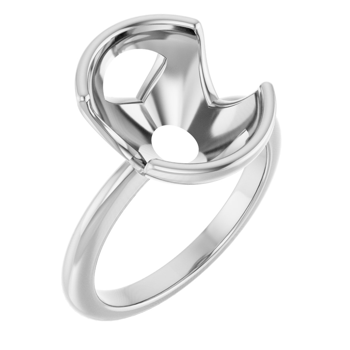 Half-Bezel Engagement Ring