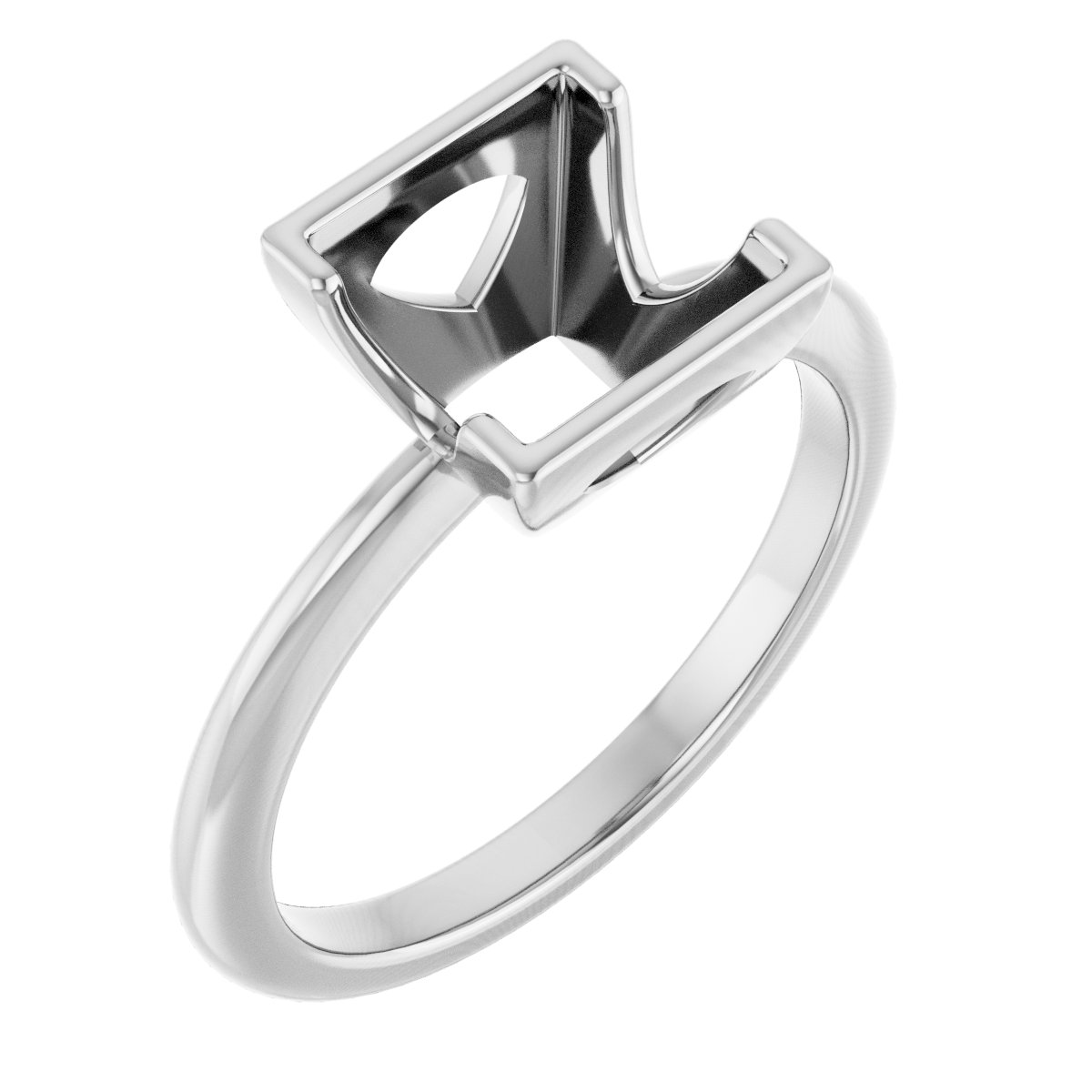 Half-Bezel Engagement Ring