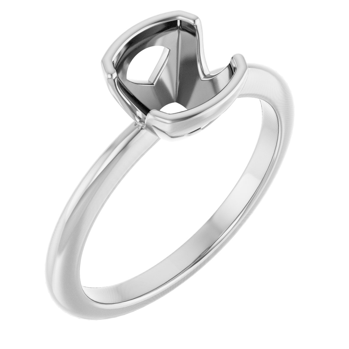 Half-Bezel Engagement Ring