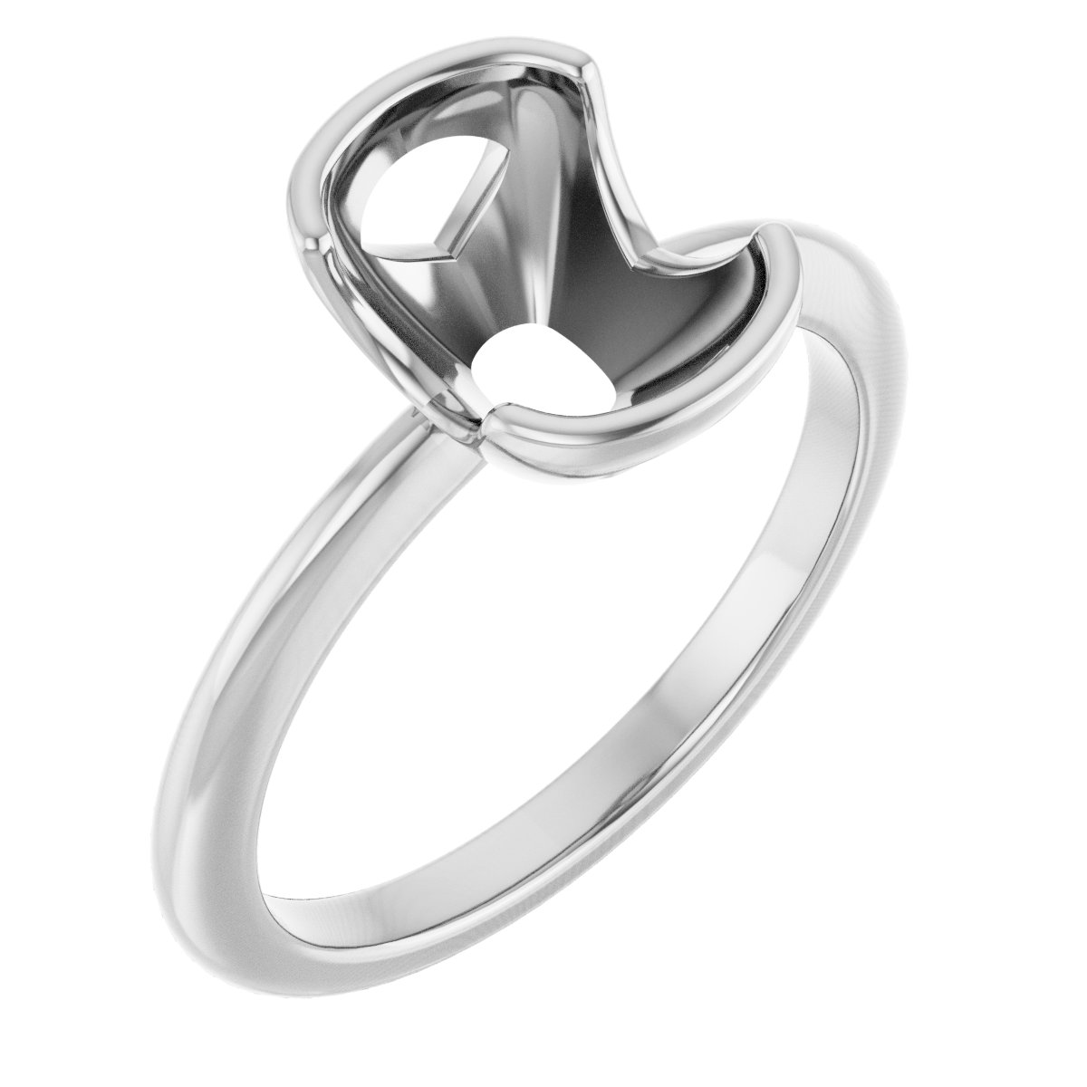 Half-Bezel Engagement Ring