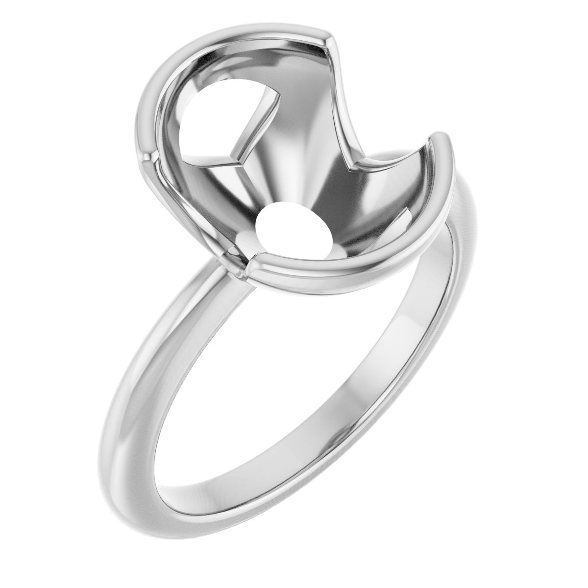 Half-Bezel Engagement Ring