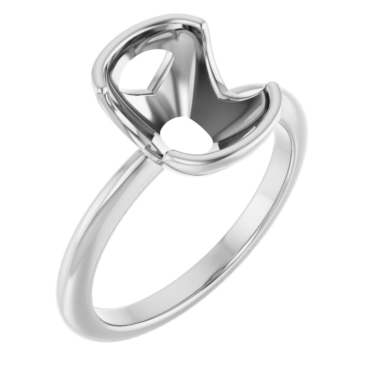 Half-Bezel Engagement Ring