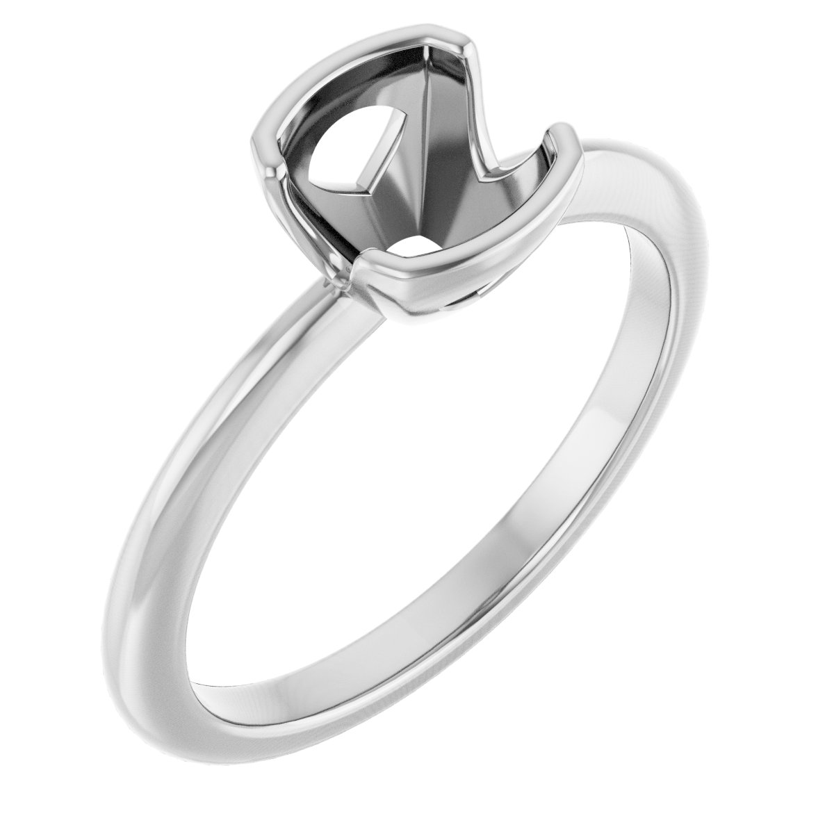 Half-Bezel Engagement Ring