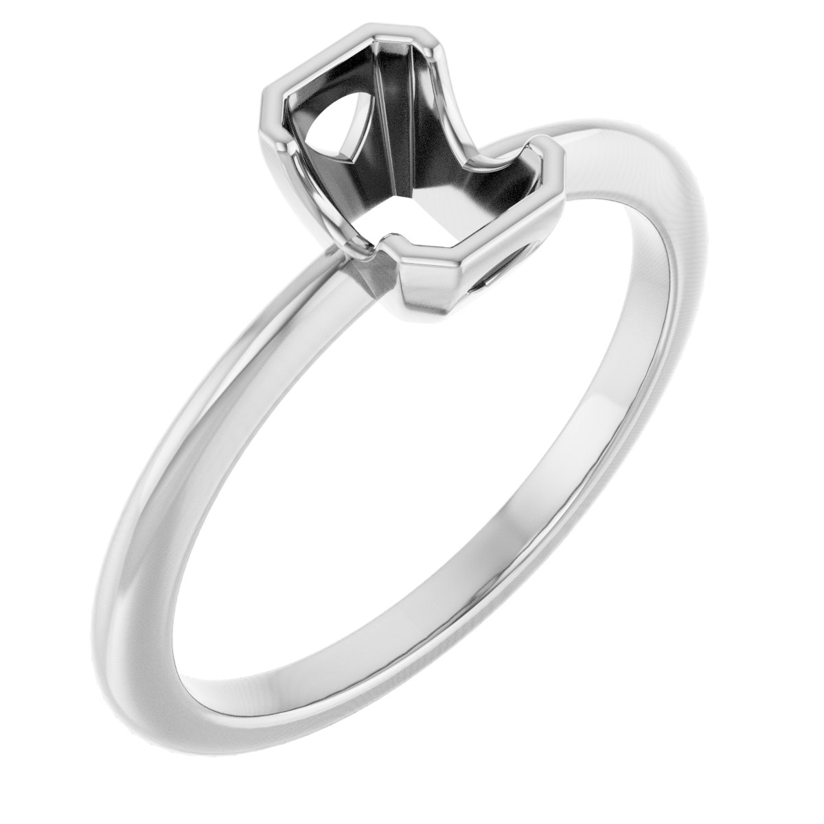Half-Bezel Engagement Ring