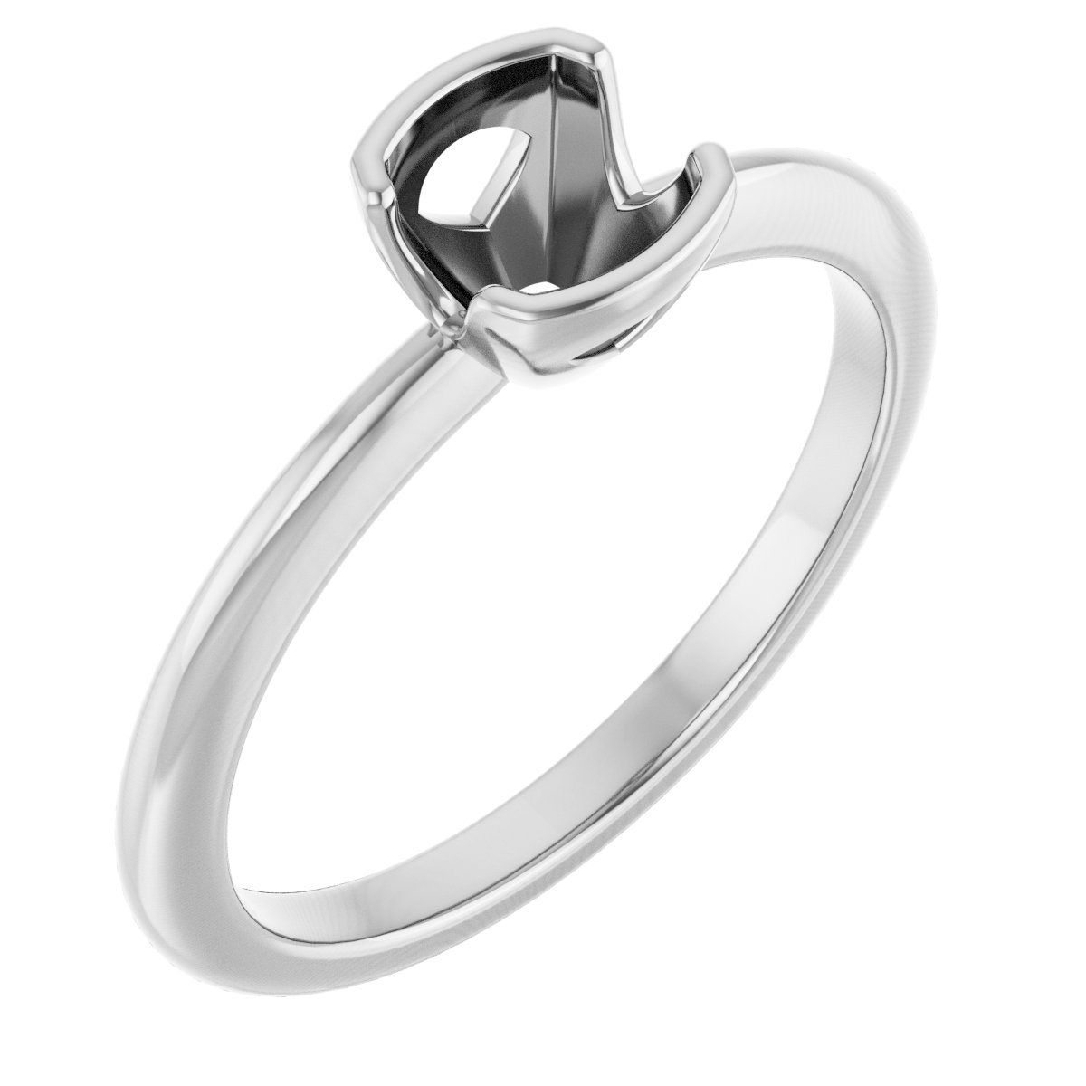 Half-Bezel Engagement Ring