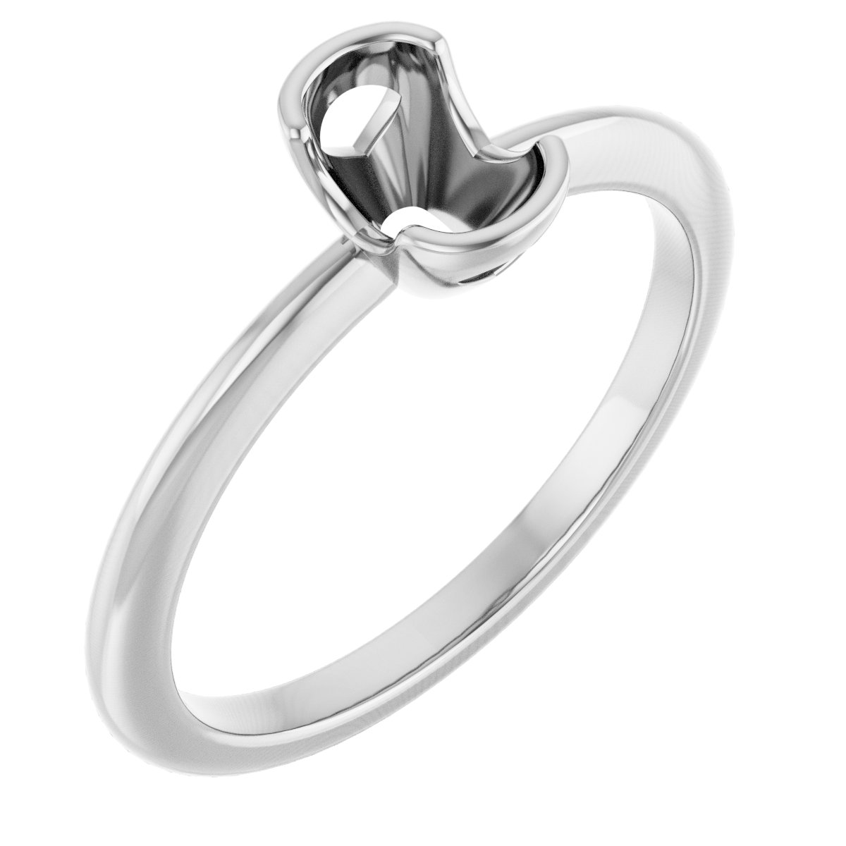 Half-Bezel Engagement Ring