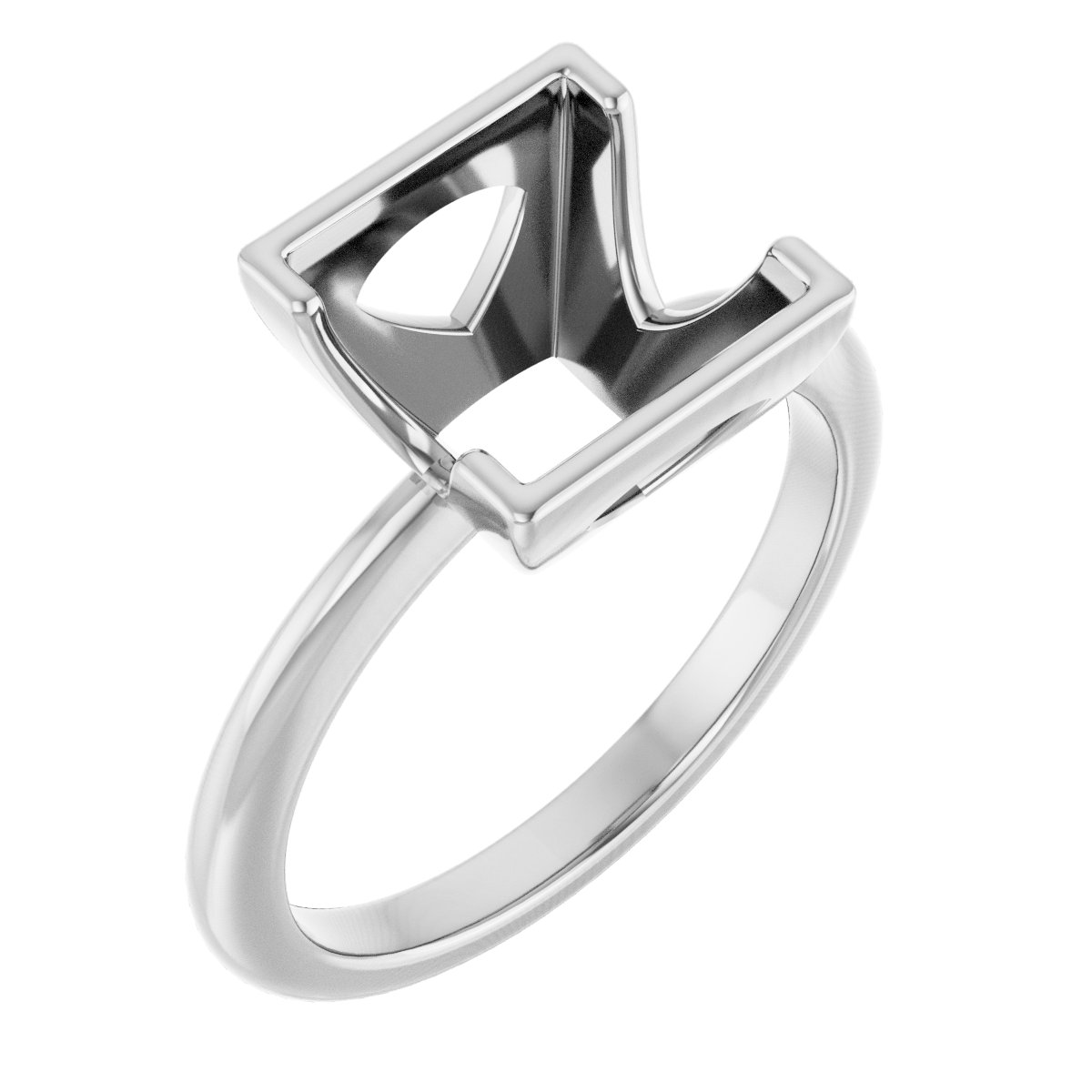 Half-Bezel Engagement Ring