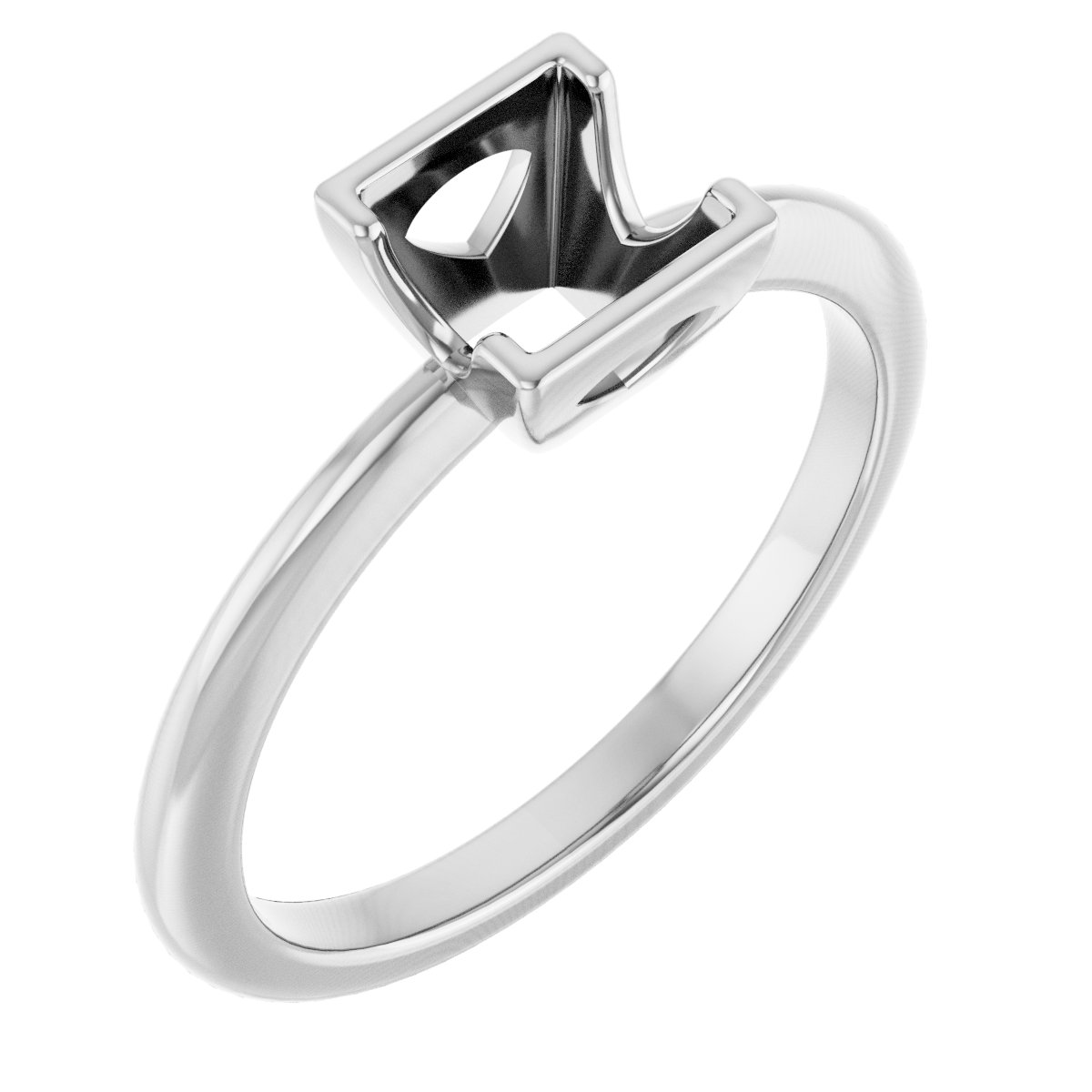 Half-Bezel Engagement Ring