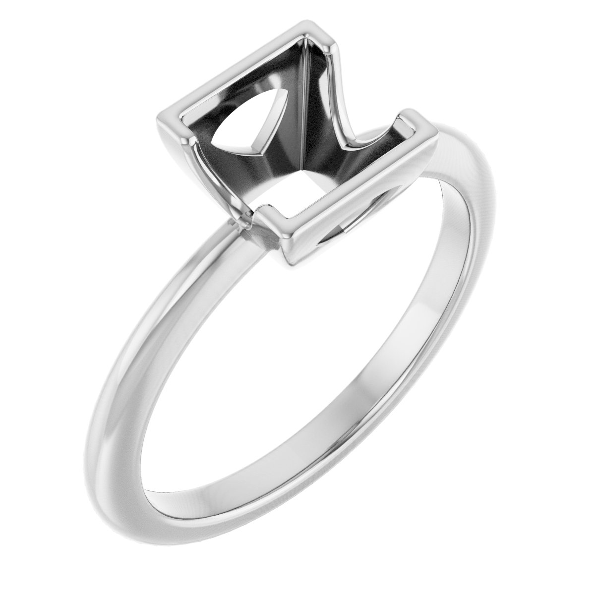 Half-Bezel Engagement Ring