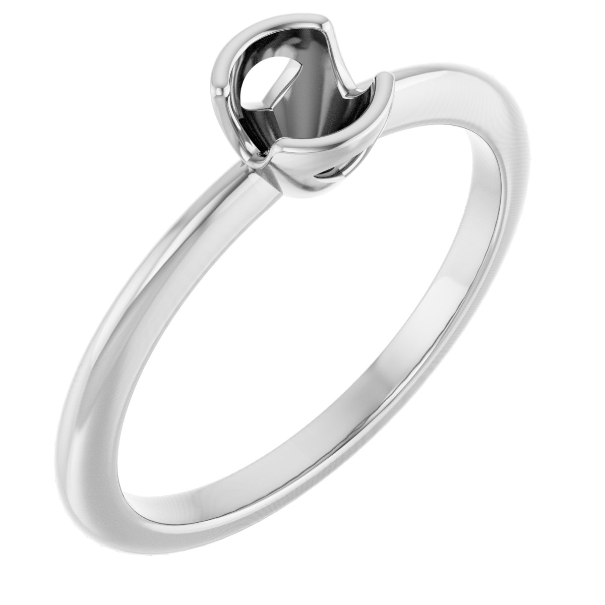 Half-Bezel Engagement Ring