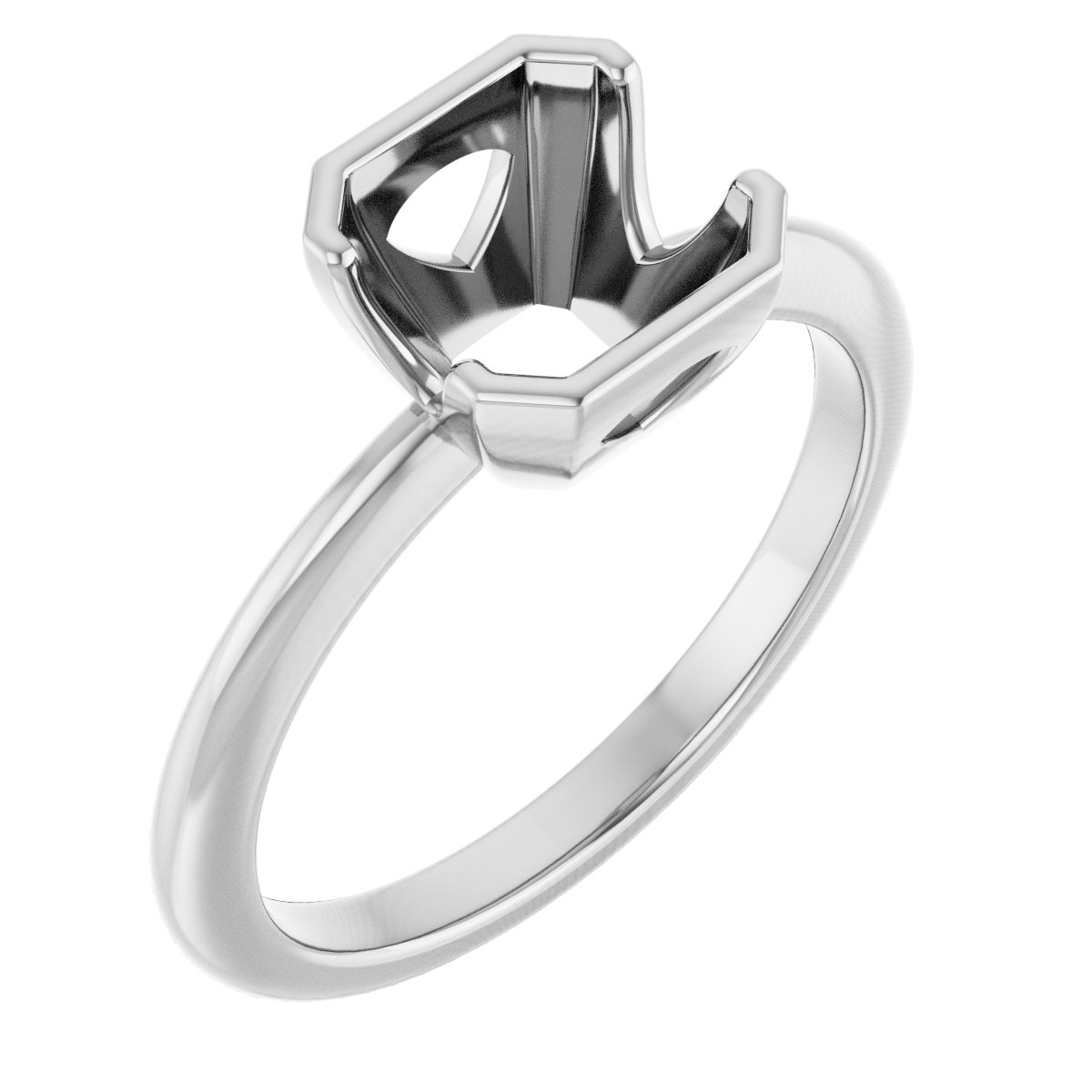 Half-Bezel Engagement Ring