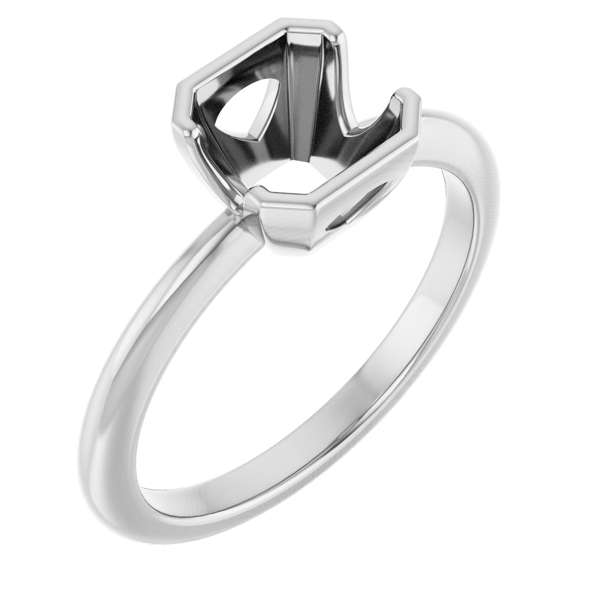 Half-Bezel Engagement Ring