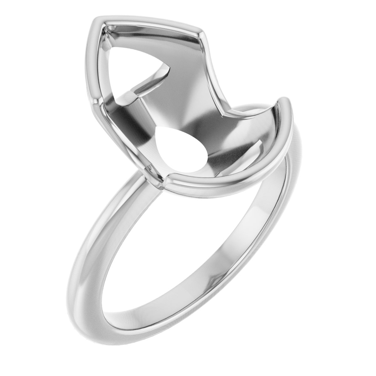 Half-Bezel Engagement Ring
