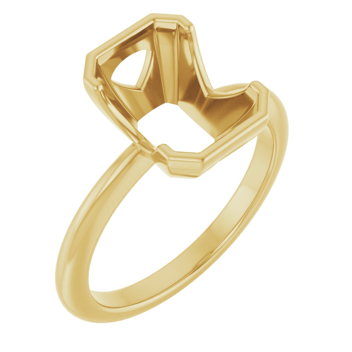 Half-Bezel Engagement Ring