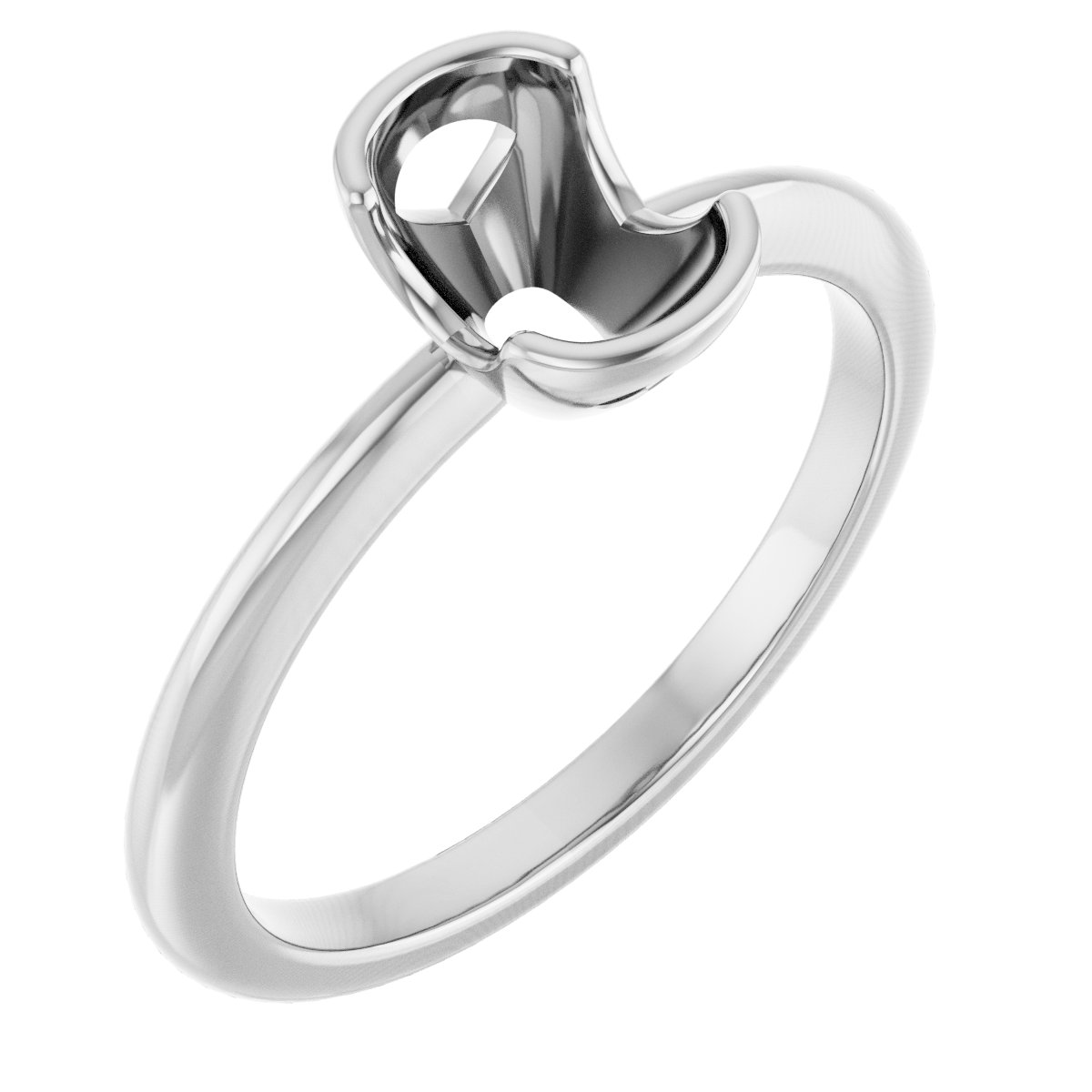 Half-Bezel Engagement Ring