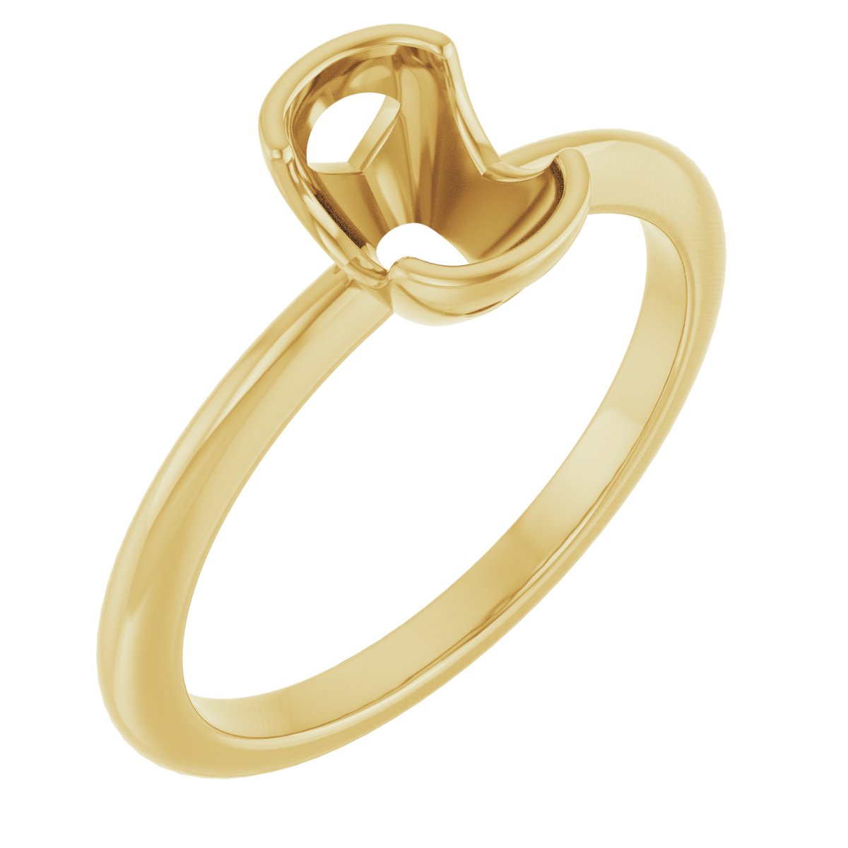 Half-Bezel Engagement Ring
