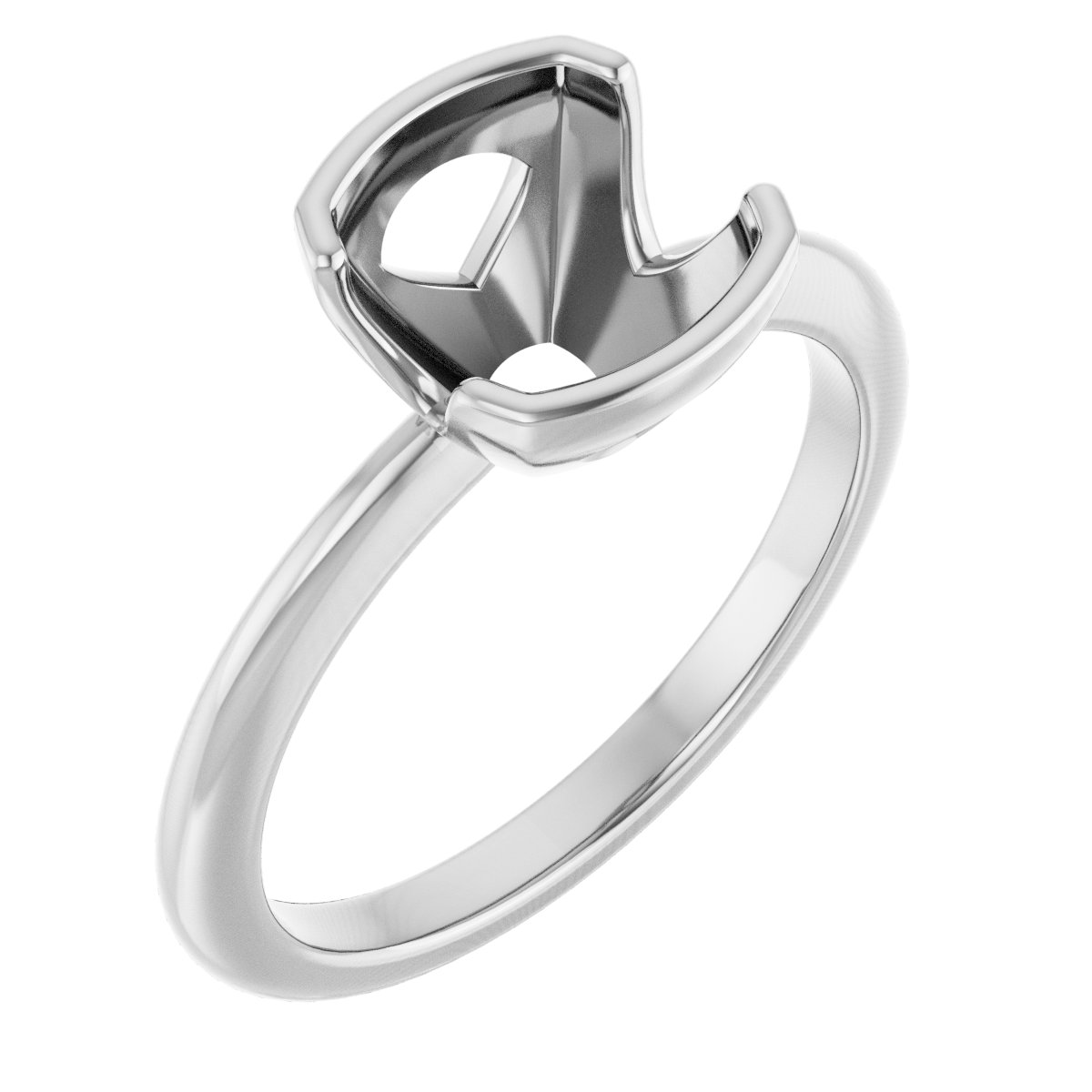 Half-Bezel Engagement Ring