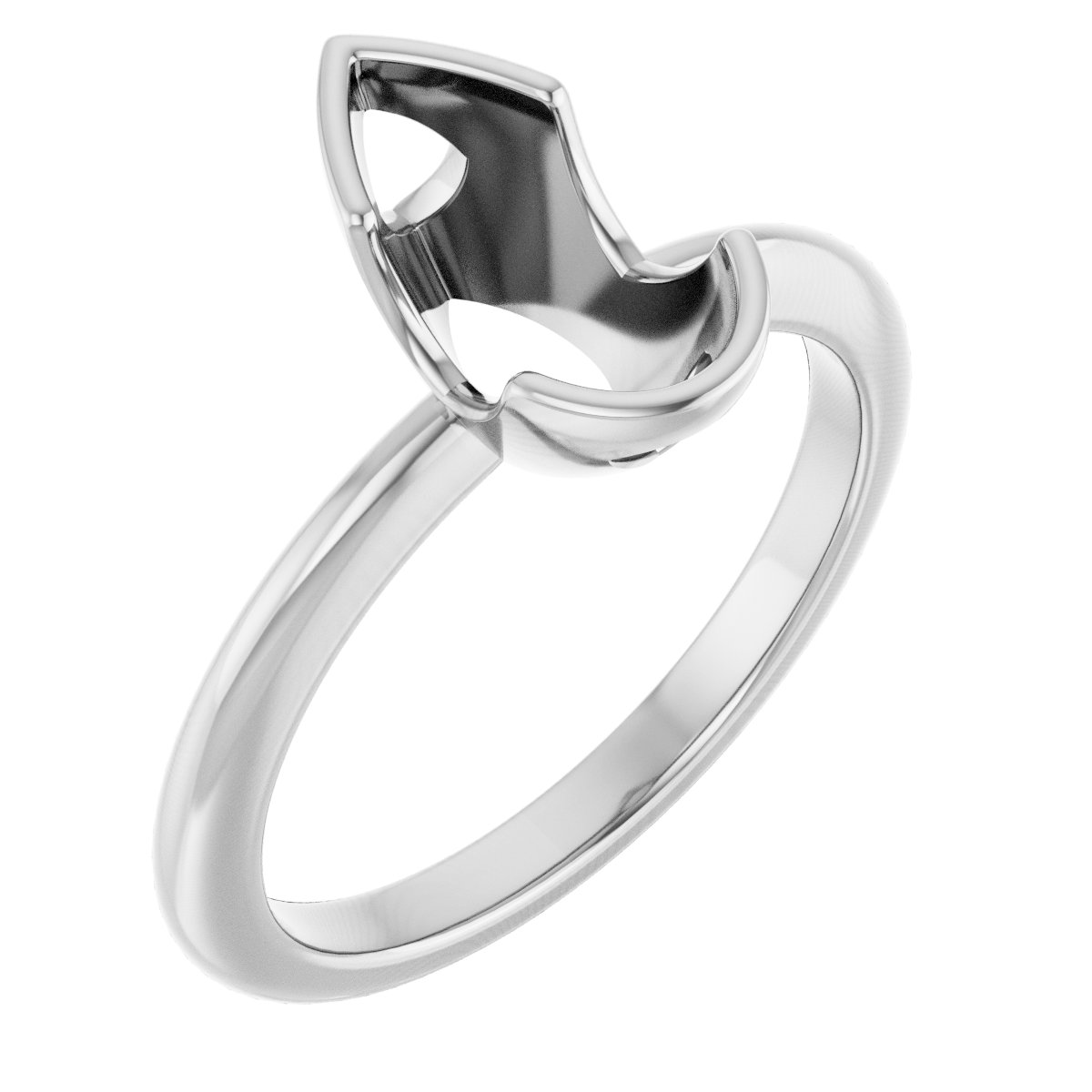Half-Bezel Engagement Ring