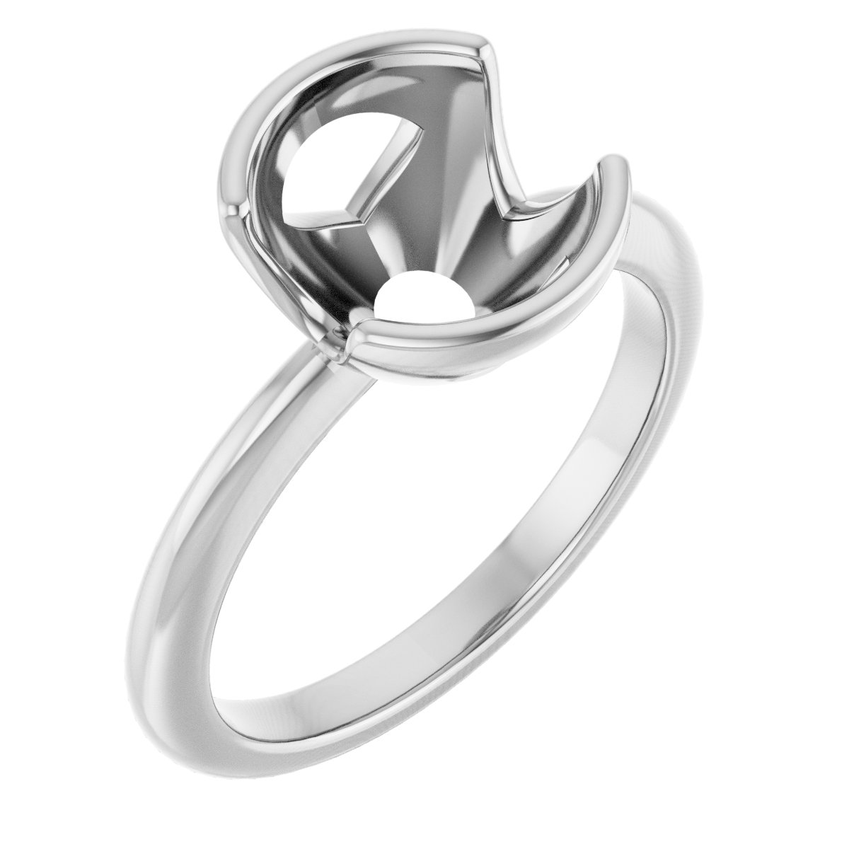 Half-Bezel Engagement Ring