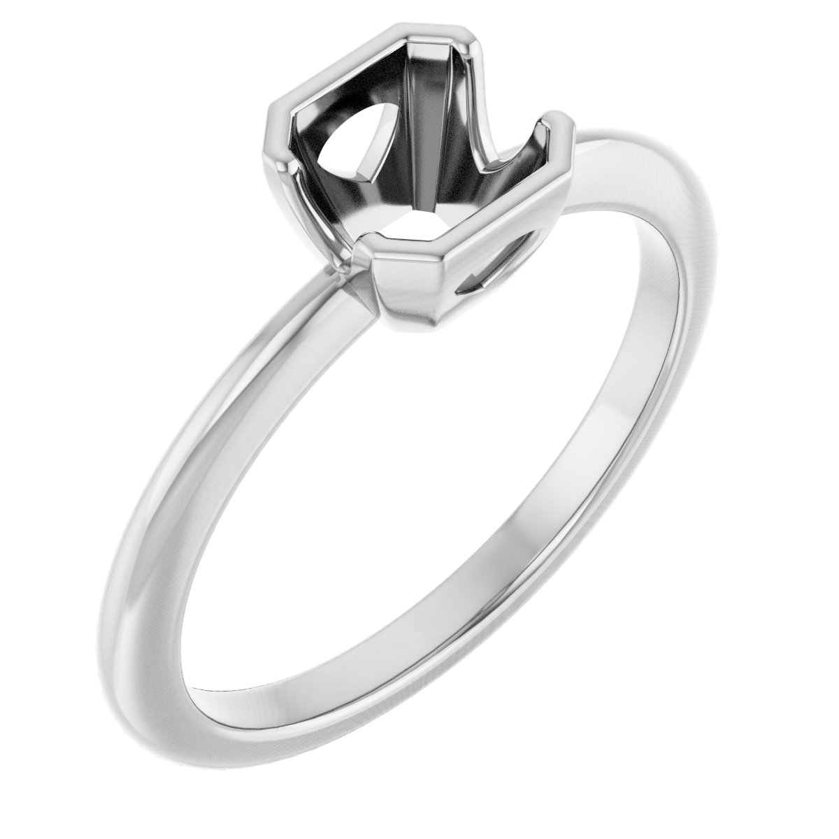 Half-Bezel Engagement Ring