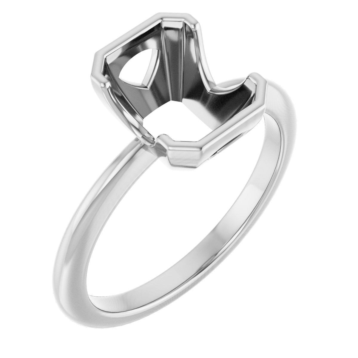 Half-Bezel Engagement Ring