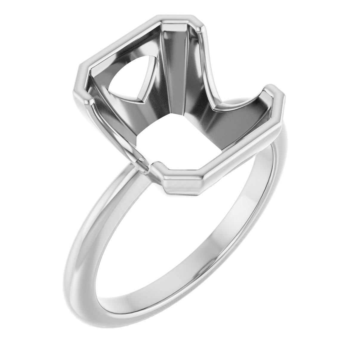 Half-Bezel Engagement Ring