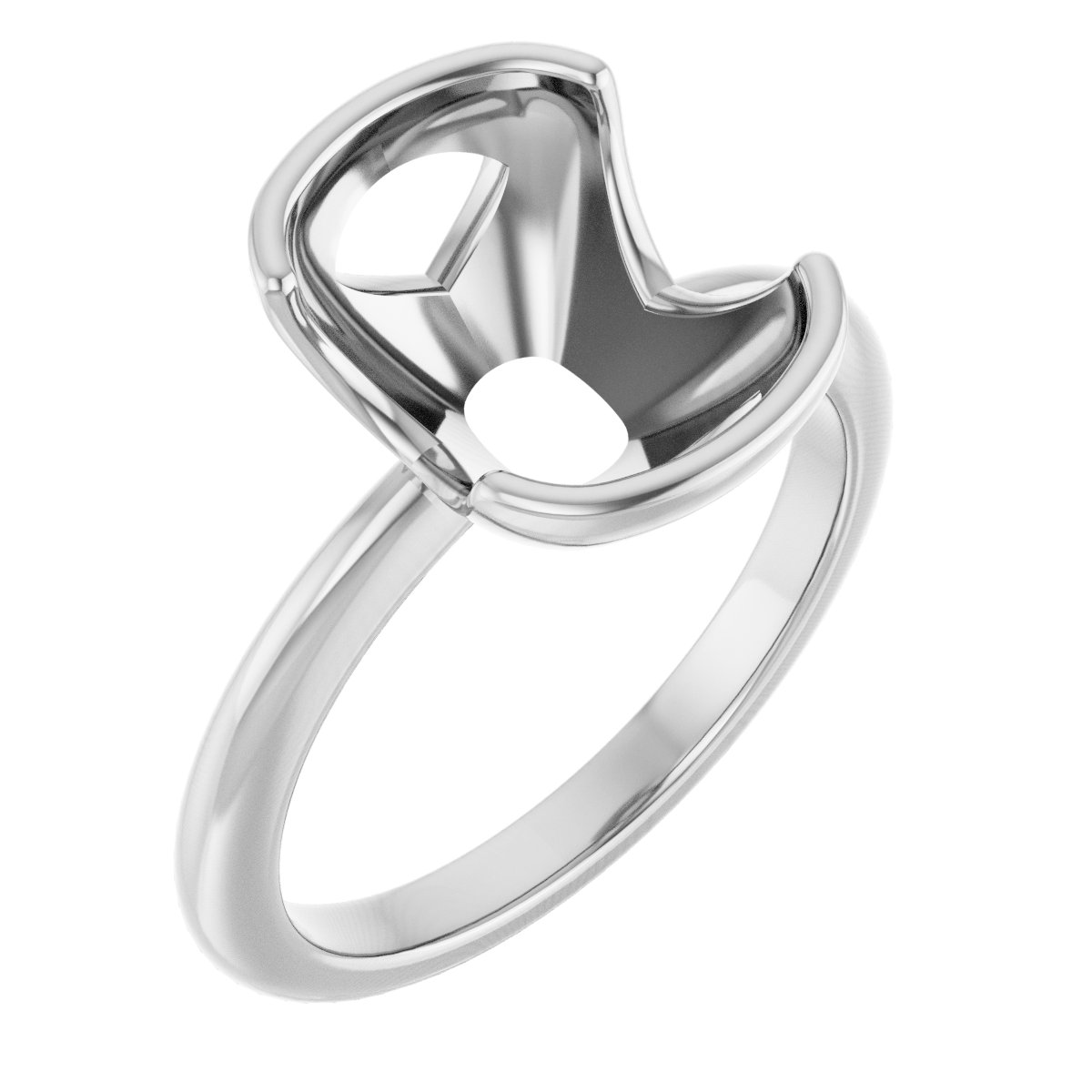 Half-Bezel Engagement Ring