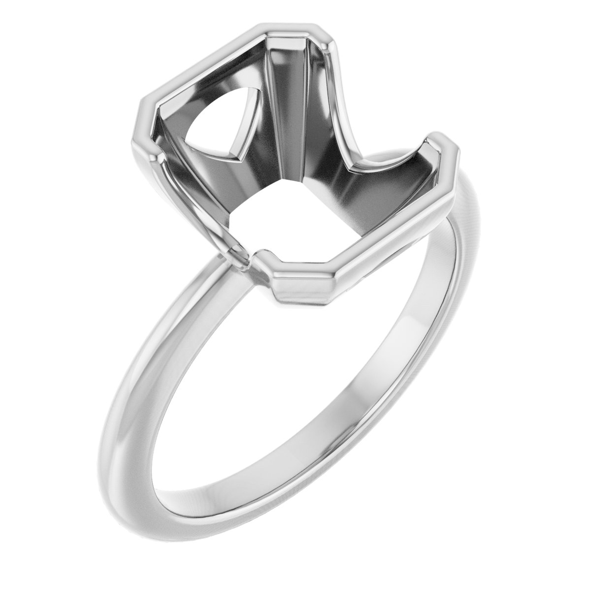 Half-Bezel Engagement Ring