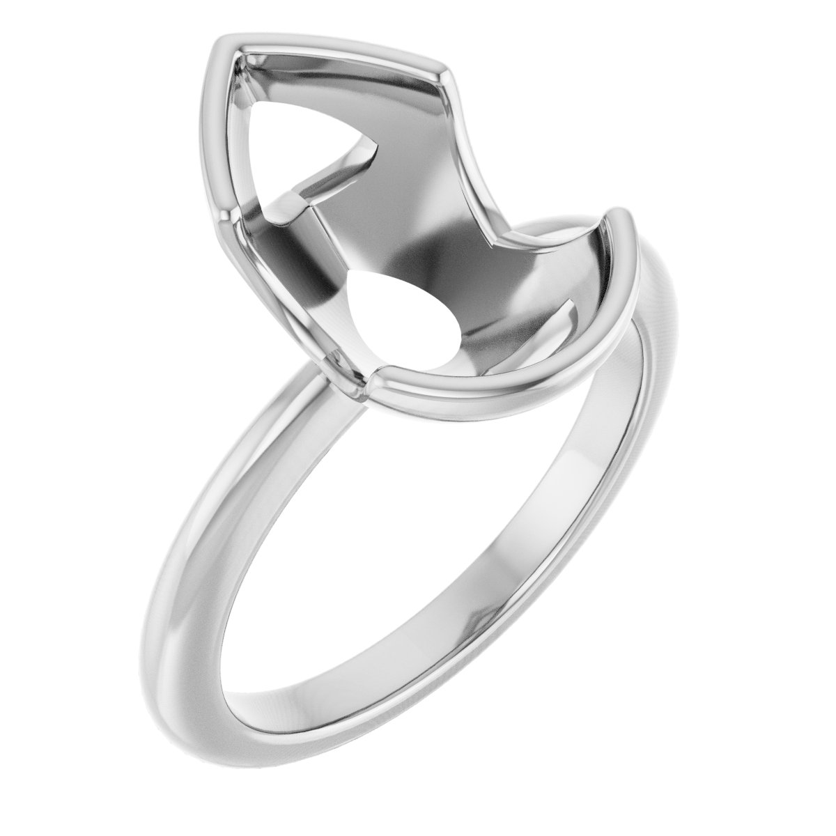 Half-Bezel Engagement Ring