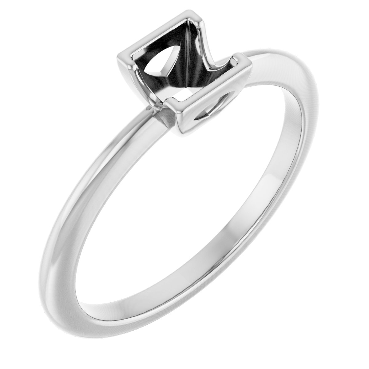 Half-Bezel Engagement Ring