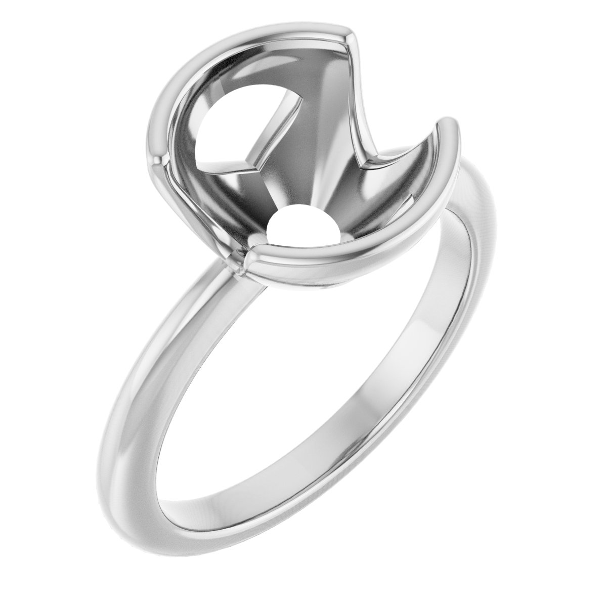 Half-Bezel Engagement Ring