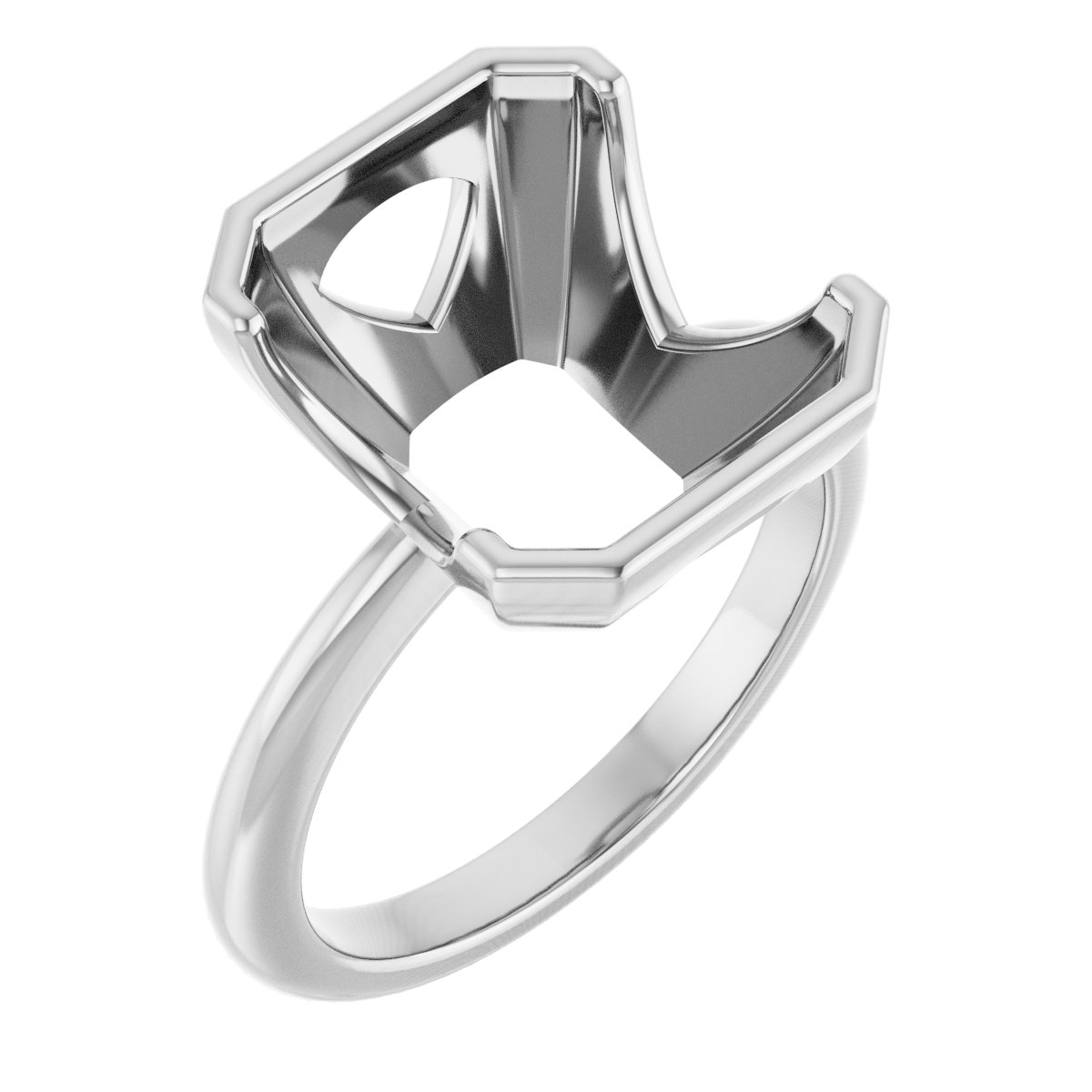 Half-Bezel Engagement Ring