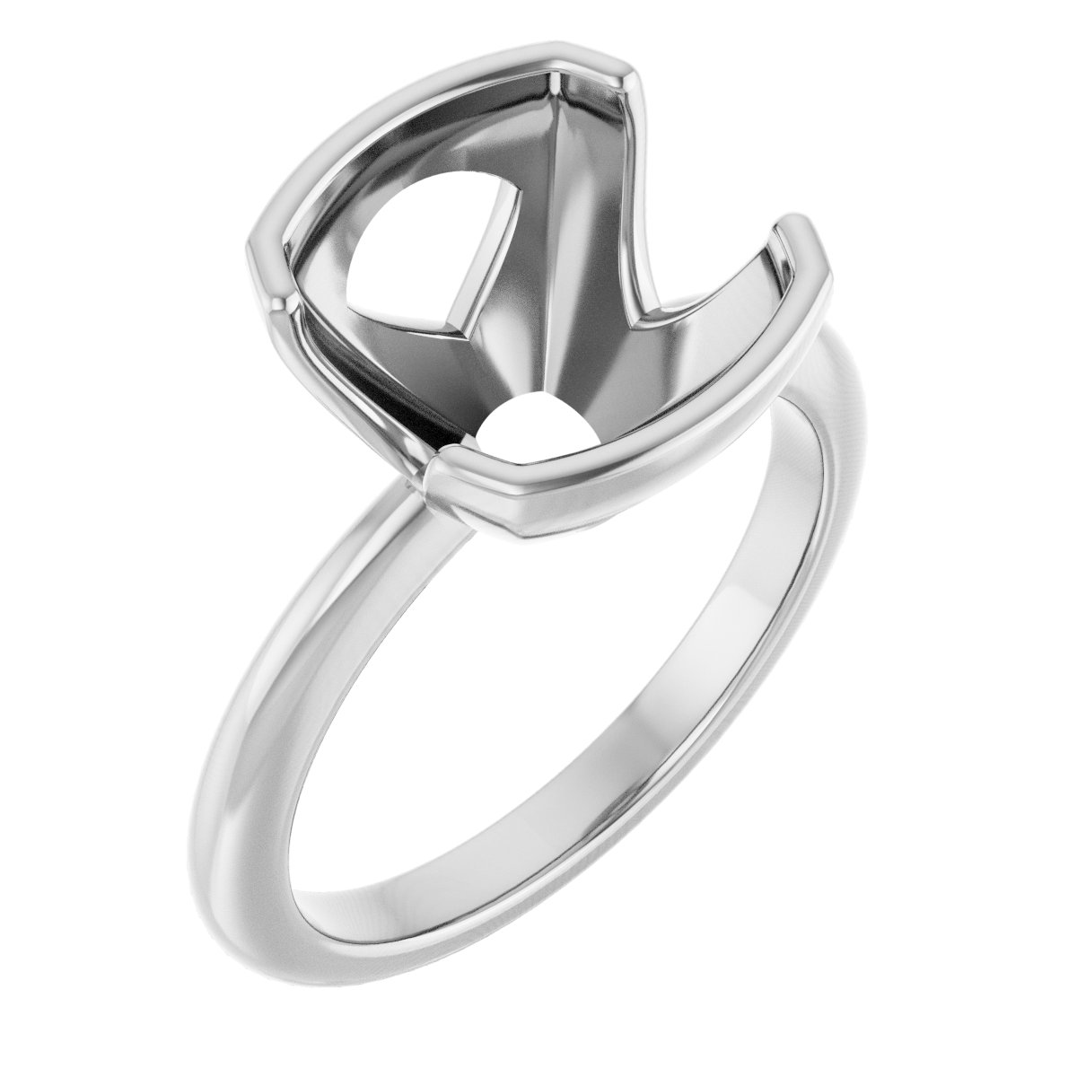 Half-Bezel Engagement Ring