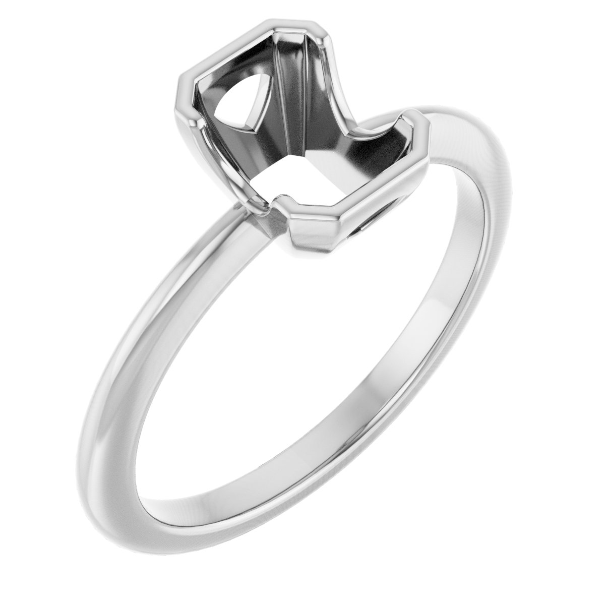 Half-Bezel Engagement Ring