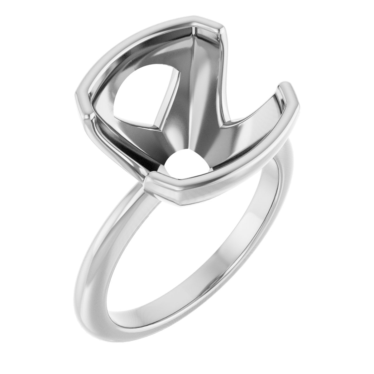 Half-Bezel Engagement Ring