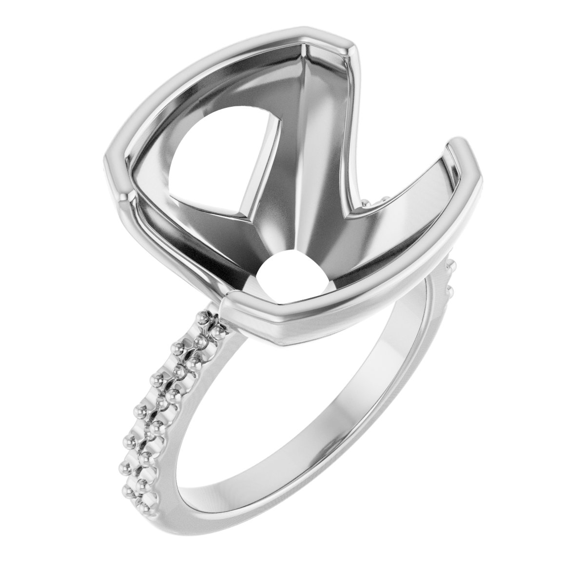 Half-Bezel Engagement Ring