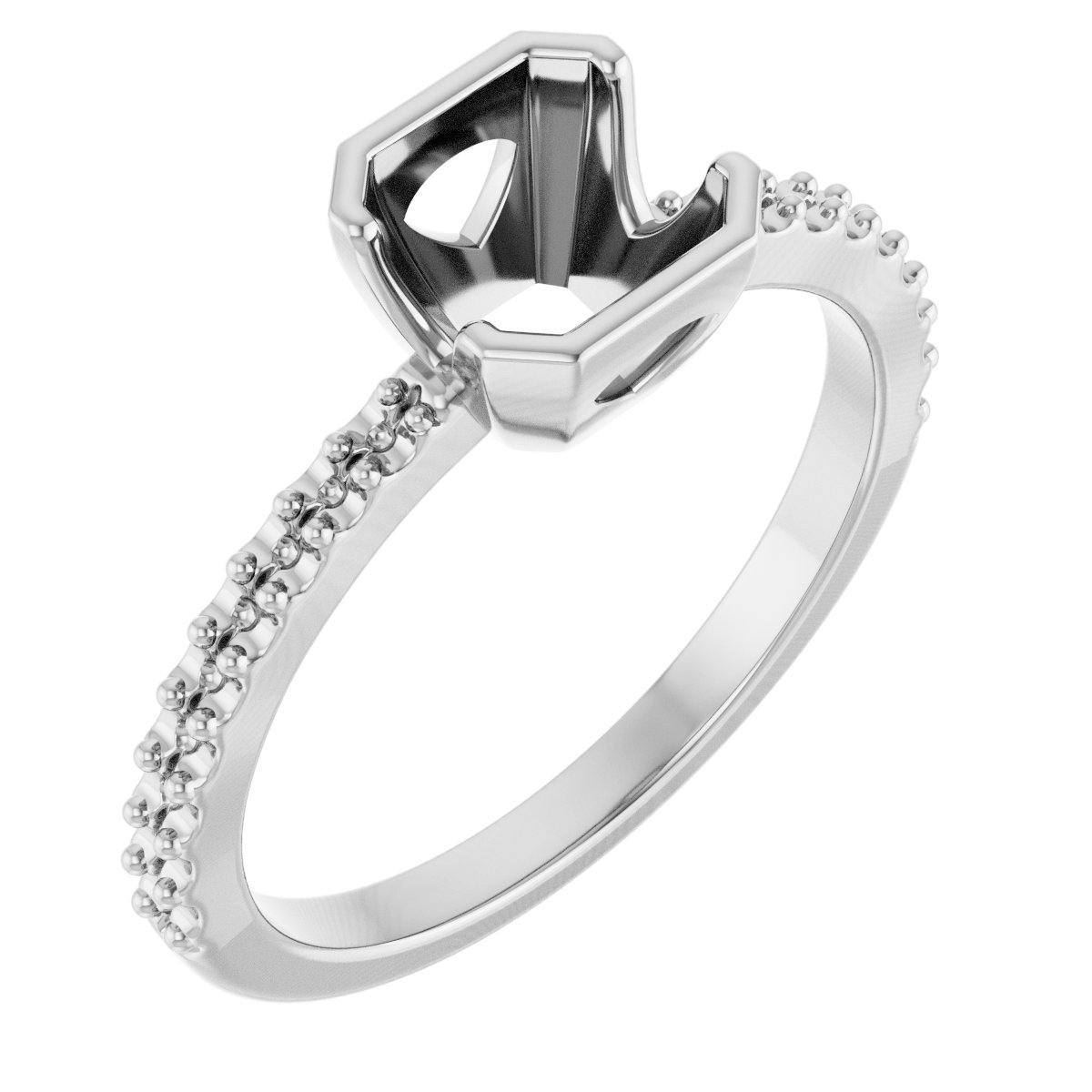 Half-Bezel Engagement Ring