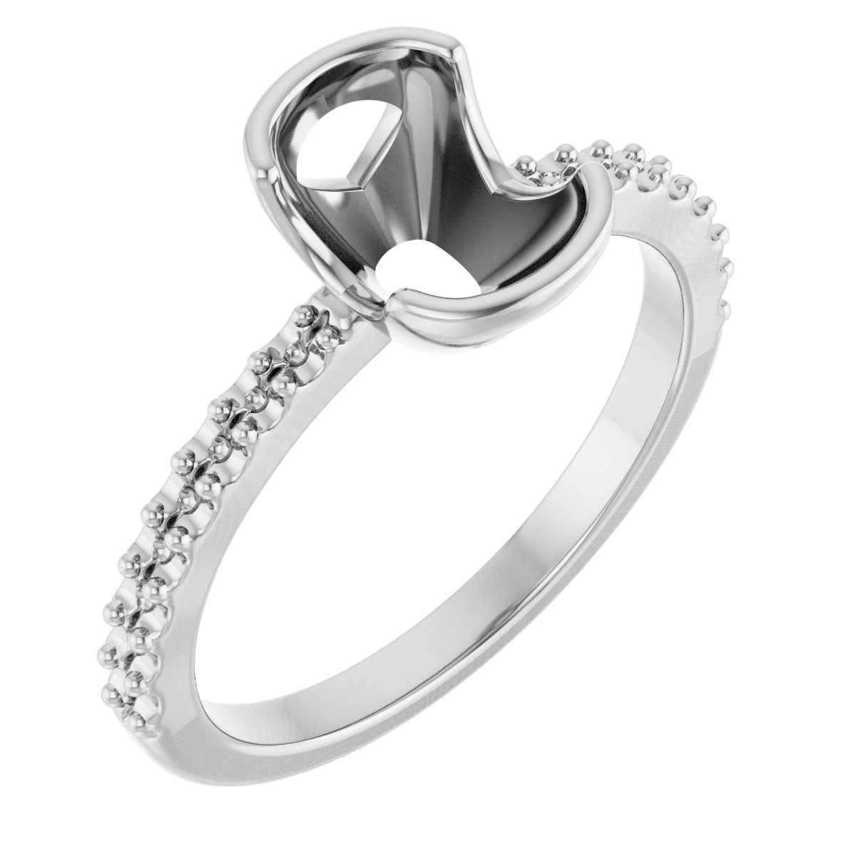 Half-Bezel Engagement Ring